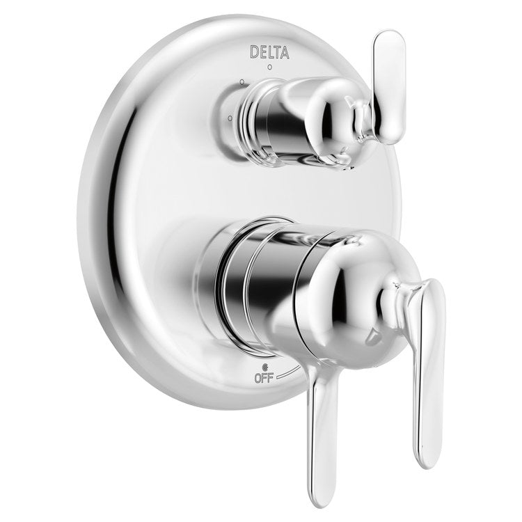 Pressure Balance Valve Trim Bonacci 17 Series with 3 Function Integrated Diverter 3 Lever Lumicoat Chrome CALGreen ADA for MultiChoice Universal Rough Valve Body R22000 Series - Image 1