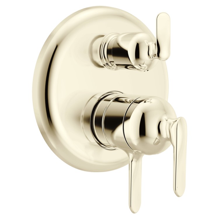 Pressure Balance Valve Trim Bonacci 17 Series with 6 Function Integrated Diverter 3 Lever Lumicoat Polished Nickel CALGreen ADA for MultiChoice Universal Rough Valve Body R22000 Series - Image 1