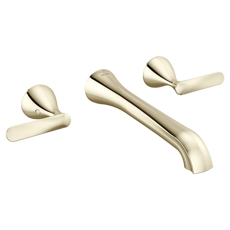 Lavatory Faucet Bonacci 8 Inch Spread 2 Lever ADA WaterSense Lumicoat Polished Nickel 1.2 Gallons per Minute Wall Less Drain 3 Hole - Image 1
