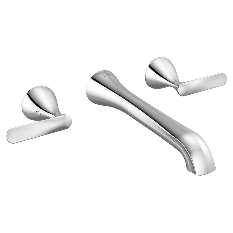 Lavatory Faucet Bonacci 8 Inch Spread 2 Lever ADA WaterSense Lumicoat Chrome 1.2 Gallons per Minute Wall Less Drain 3 Hole