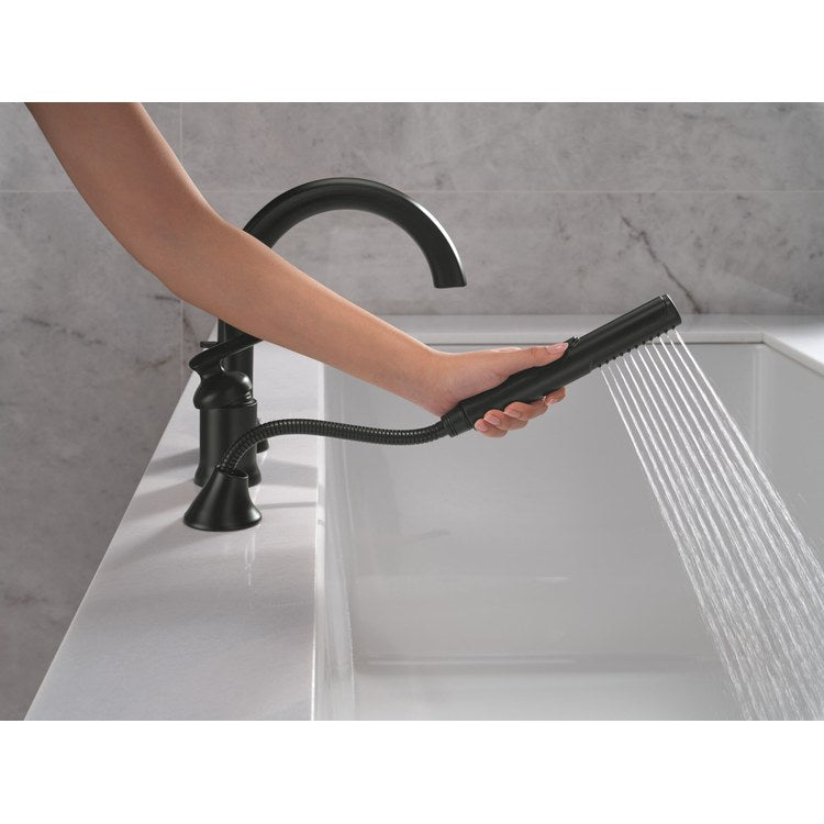 Roman Tub Trim Bonacci with Handshower 1 Lever Matte Black WaterSense ADA 8 to 16 Inch Spread 3 Hole - Image 2
