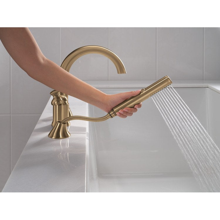 Roman Tub Trim Bonacci with Handshower 1 Lever Lumicoat Champagne Bronze WaterSense ADA 8 to 16 Inch Spread 3 Hole - Image 2