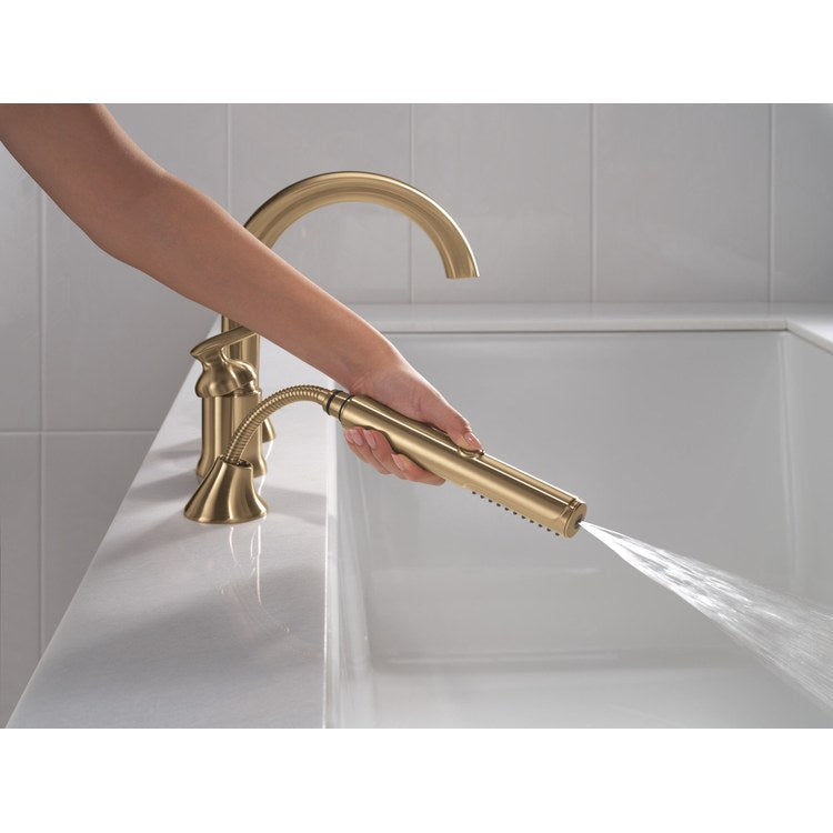 Roman Tub Trim Bonacci with Handshower 1 Lever Lumicoat Champagne Bronze WaterSense ADA 8 to 16 Inch Spread 3 Hole - Image 3