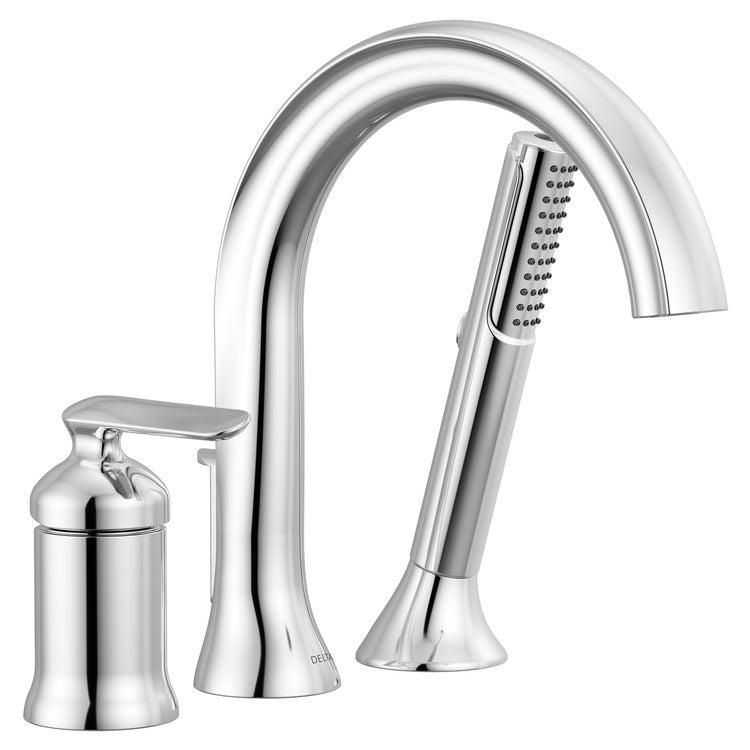 Roman Tub Trim Bonacci with Handshower 1 Lever Lumicoat Chrome WaterSense ADA 8 to 16 Inch Spread 3 Hole