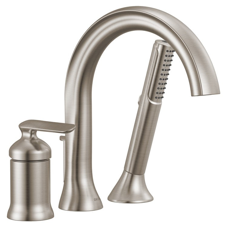 Roman Tub Trim Bonacci with Handshower 1 Lever Lumicoat Stainless WaterSense ADA 8 to 16 Inch Spread 3 Hole