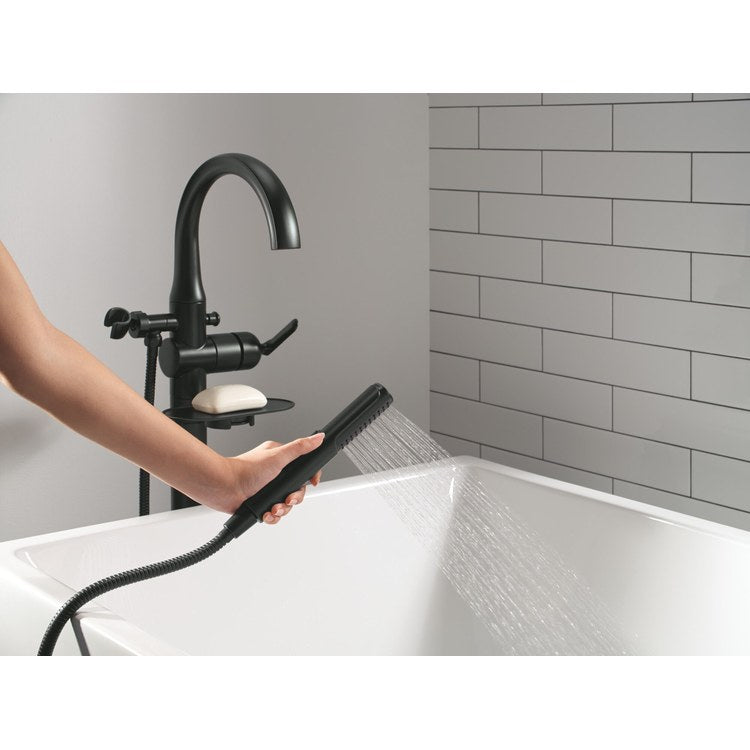 Tub Filler Trim Bonacci with Handshower and Shelf 1 Lever Matte Black WaterSense ADA 7-1/2 Inch Spread Floor 10 Gallons per Minute - Image 3