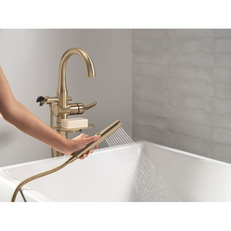 Tub Filler Trim Bonacci with Handshower and Shelf 1 Lever Lumicoat Champagne Bronze WaterSense ADA 7-1/2 Inch Spread Floor 10 Gallons per Minute - Image 3