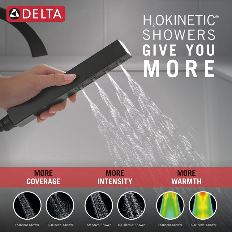 Roman Tub Trim Lineax 2 Lever Matte Black WaterSense ADA 8-16 Inch Spread 4 Hole - Image 2
