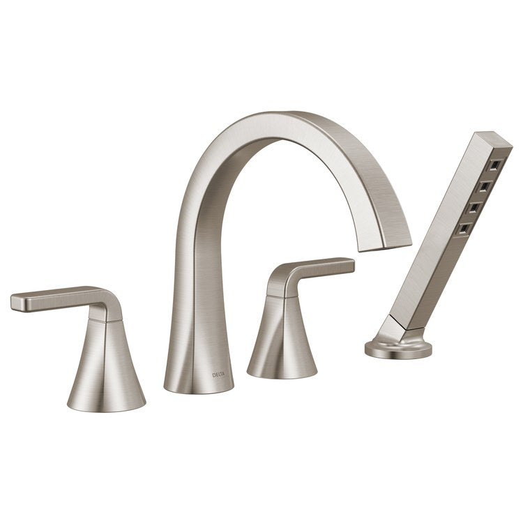 Roman Tub Trim Lineax 2 Lever Brilliance Stainless WaterSense ADA 8-16 Inch Spread 4 Hole - Image 1