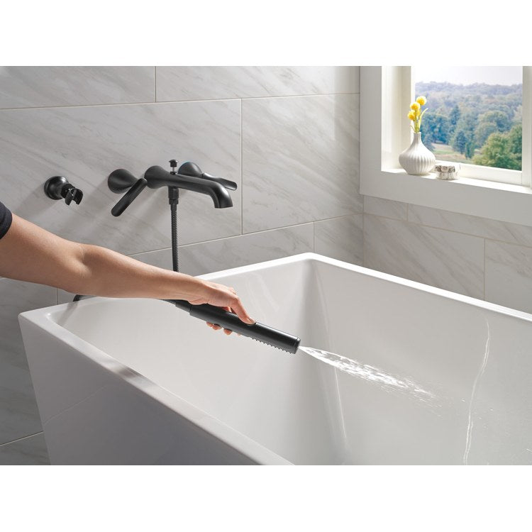 Tub Filler Trim Bonacci 2 Lever Matte Black WaterSense ADA 7-7/8 Inch Spread Wall - Image 3