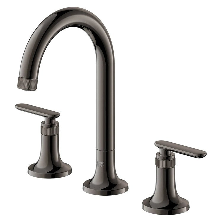 Lavatory Faucet Listra Widespread 8 Inch Spread Less Handle WaterSense/CALGreen/cUPC Hard Graphite 1.2 Gallons per Minute Deck 3 Hole EcoJoy - Image 2