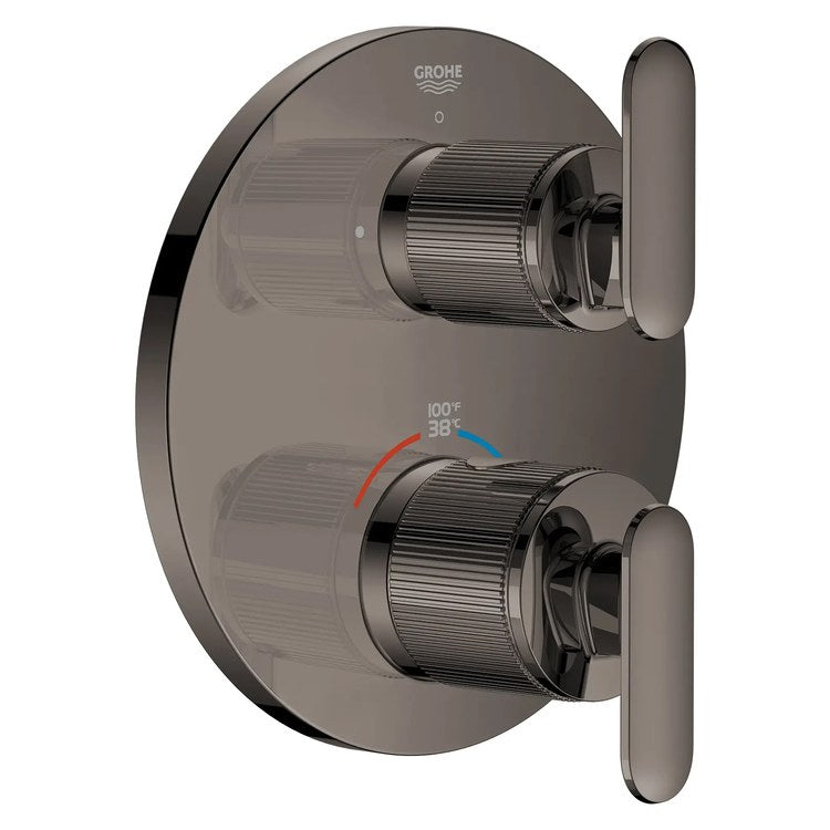 Thermostatic Valve Trim Listra Dual Function 2 Lever Hard Graphite cUPC ADA - Image 2