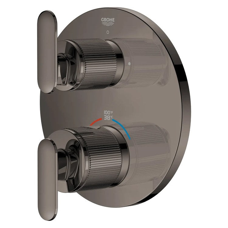 Thermostatic Valve Trim Listra Dual Function 2 Lever Hard Graphite cUPC ADA