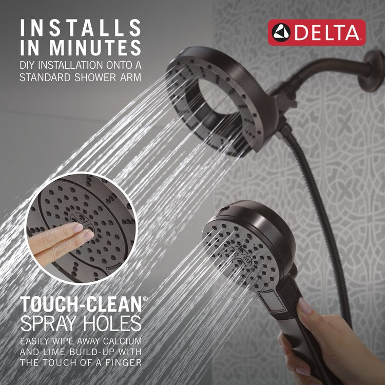 Handshower Combination In2ition Universal Showering Components 2-In-1 5 Functions Venetian Bronze WaterSense 6-3/4 Inch 1.75 Gallons per Minute - Image 3