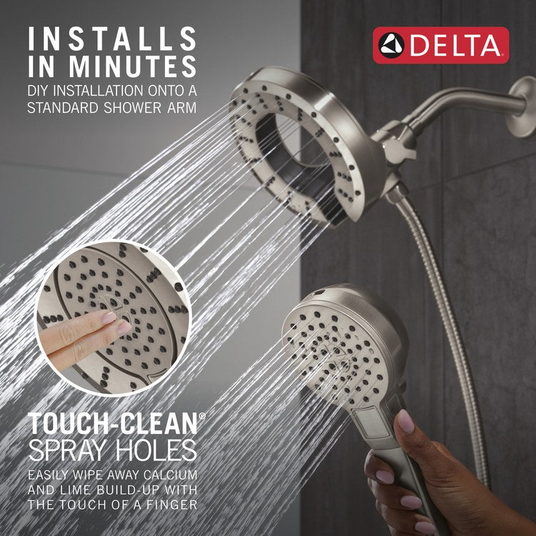 Handshower Combination In2ition Universal Showering Components 2-In-1 5 Functions Brilliance Stainless WaterSense 6-3/4 Inch 1.75 Gallons per Minute - Image 3