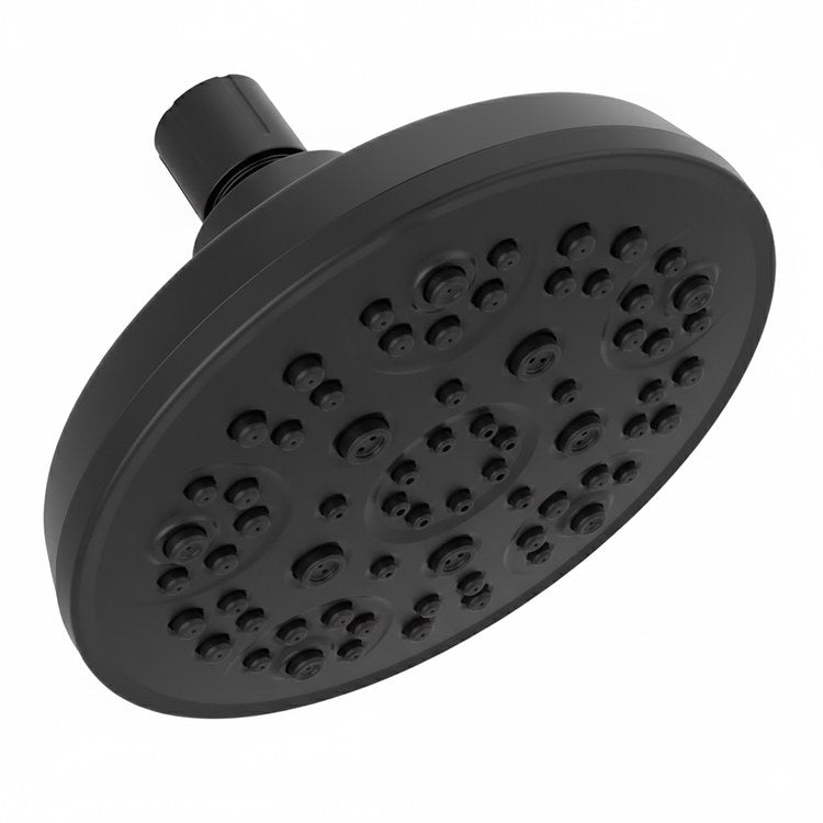 Showerhead Universal Showering Components 5 Functions Matte Black 6 Inch 1.75 Gallons per Minute Swivel Round - Image 1