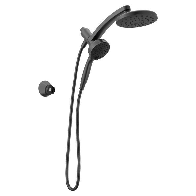 Showerhead PivotPro Universal Showering Components 6 Functions 3-In-1 Raincan Matte Black 7 Inch 1.75 Gallons per Minute 360 DEG Pivot Round Integrated Magnetic SureDock Mount - Image 2