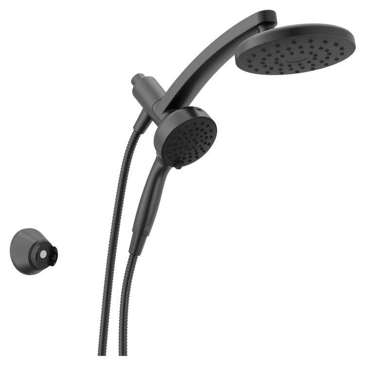Showerhead PivotPro Universal Showering Components 6 Functions 3-In-1 Raincan Matte Black 7 Inch 1.75 Gallons per Minute 360 DEG Pivot Round Integrated Magnetic SureDock Mount - Image 1
