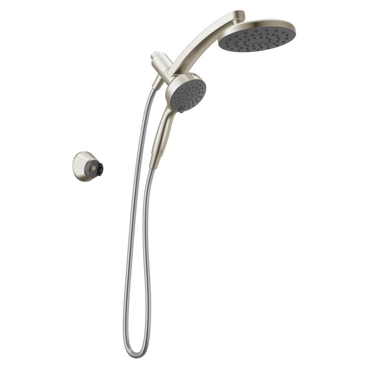 Showerhead PivotPro Universal Showering Components 6 Functions 3-In-1 Raincan Spotshield Brushed Nickel 7 Inch 1.75 Gallons per Minute 360 DEG Pivot Round Integrated Magnetic SureDock Mount - Image 2