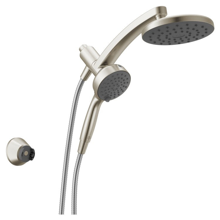 Showerhead PivotPro Universal Showering Components 6 Functions 3-In-1 Raincan Spotshield Brushed Nickel 7 Inch 1.75 Gallons per Minute 360 DEG Pivot Round Integrated Magnetic SureDock Mount - Image 1