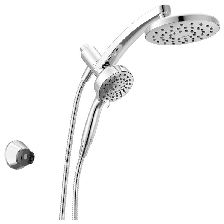 Showerhead PivotPro Universal Showering Components 6 Functions 3-In-1 Raincan Chrome 7 Inch 1.75 Gallons per Minute 360 DEG Pivot Round Integrated SureDock Magnetic Hand Shower Dock - Image 1