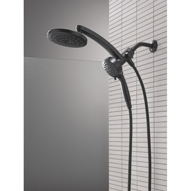 Showerhead PivotPro Universal Showering Components 6 Functions 3-In-1 Raincan Matte Black 7 Inch 1.75 Gallons per Minute 360 DEG Pivot Round Integrated SureDock Magnetic Hand Shower Dock - Image 2