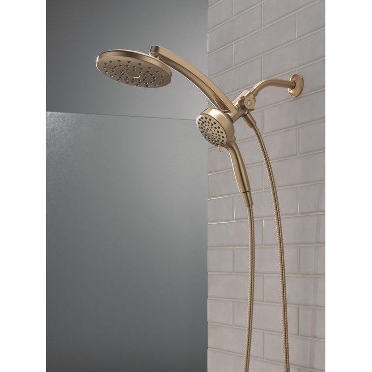 Showerhead PivotPro Universal Showering Components 6 Functions 3-In-1 Raincan Brilliance Champagne Bronze 7 Inch 1.75 Gallons per Minute 360 DEG Pivot Round Integrated SureDock Magnetic Hand Shower Dock - Image 3