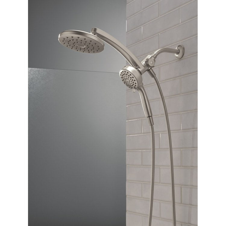 Showerhead PivotPro Universal Showering Components 6 Functions 3-In-1 Raincan Spotshield Brushed Nickel 7 Inch 1.75 Gallons per Minute 360 DEG Pivot Round Integrated SureDock Magnetic Hand Shower Dock - Image 2