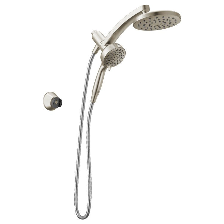Showerhead PivotPro Universal Showering Components 6 Functions 3-In-1 Raincan Spotshield Brushed Nickel 7 Inch 1.75 Gallons per Minute 360 DEG Pivot Round Integrated SureDock Magnetic Hand Shower Dock - Image 3