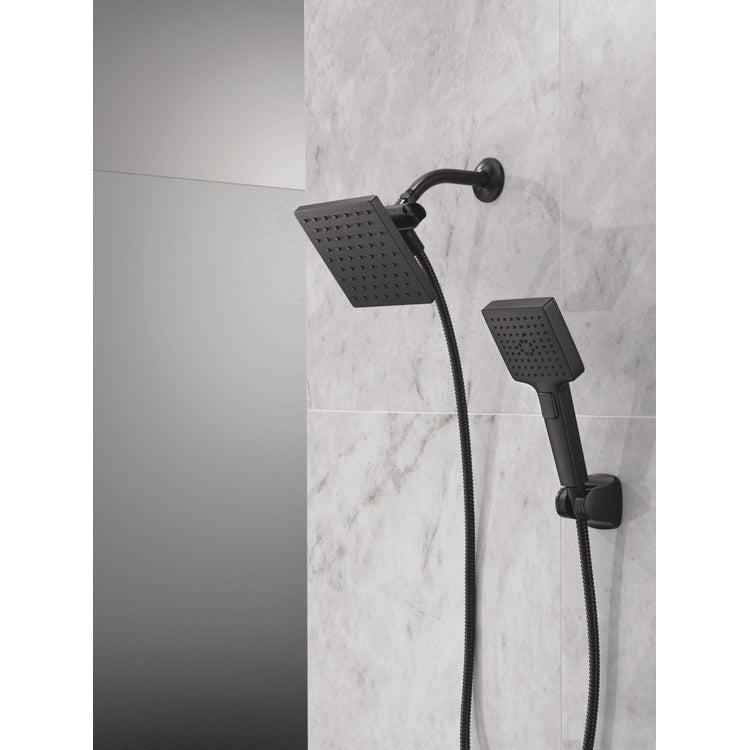 Handshower/Showerhead Combination Universal Showering Components 2-In-1 Matte Black WaterSense 4 Function 6-1/2 Inch 1 Function Square 1.75 Gallons per Minute - Image 2