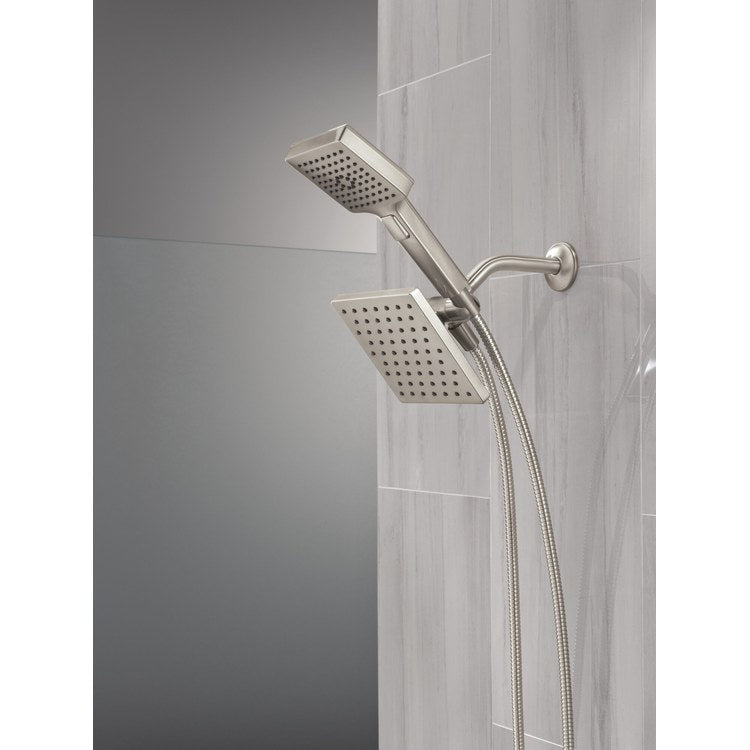 Handshower/Showerhead Combination Universal Showering Components 2-In-1 Spotshield Brushed Nickel WaterSense 4 Function 6-1/2 Inch 1 Function Square 1.75 Gallons per Minute - Image 3