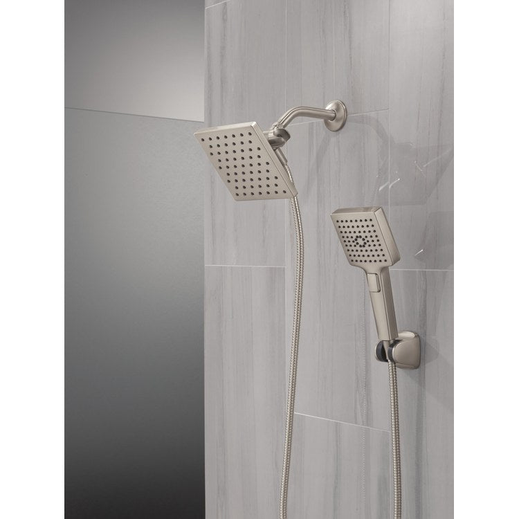 Handshower/Showerhead Combination Universal Showering Components 2-In-1 Brilliance Stainless WaterSense 4 Function 6-1/2 Inch 1 Function Square 1.75 Gallons per Minute - Image 2