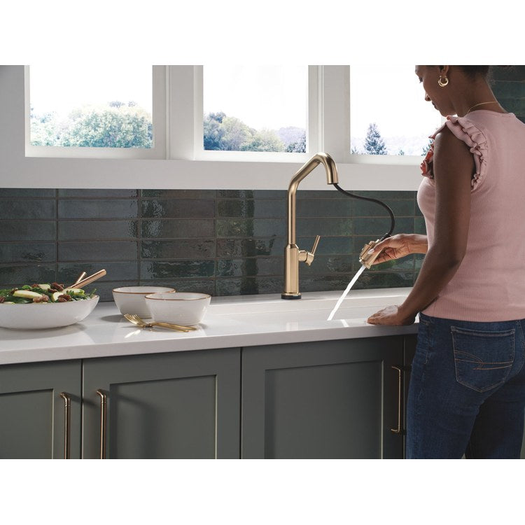 Kitchen Faucet Cordova Touchless 3 Function 1 Lever ADA Lumicoat Champagne Bronze Pull Down Swivel 360 DEG 1/3 Hole Deck Mount MagnaTite/VoiceIQ/Touch2O 1.8 Gallons per Minute - Image 3