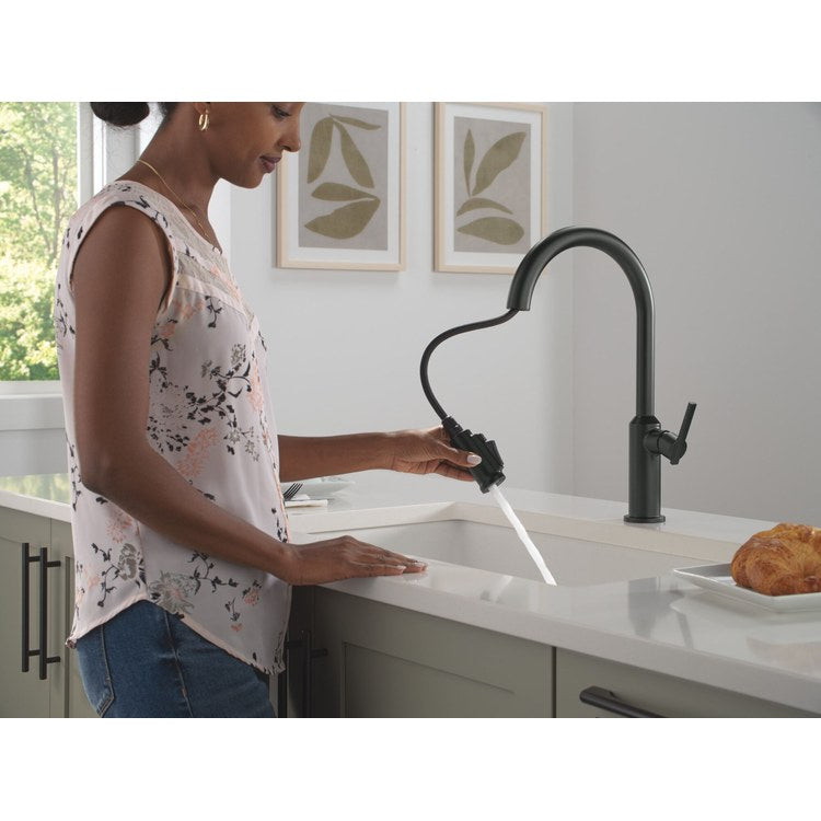 Kitchen Faucet Cordova 3 Function 1 Lever ADA Matte Black Pull Down Swivel 360 DEG 1/3 Hole Deck Mount MagnaTite 1.8 Gallons per Minute - Image 3
