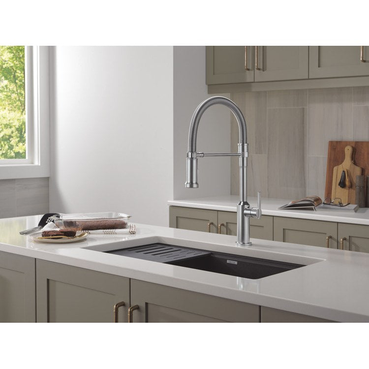 Kitchen Faucet Cordova 2 Function 1 Lever ADA Lumicoat Arctic Stainless Swivel 360 DEG Spring Spout 1/3 Hole Deck Mount MagnaTite/SpotLight 1.8 Gallons per Minute - Image 3