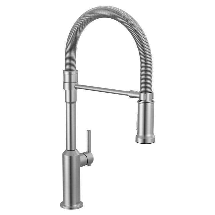 Kitchen Faucet Cordova 2 Function 1 Lever ADA Lumicoat Arctic Stainless Swivel 360 DEG Spring Spout 1/3 Hole Deck Mount MagnaTite/SpotLight 1.8 Gallons per Minute