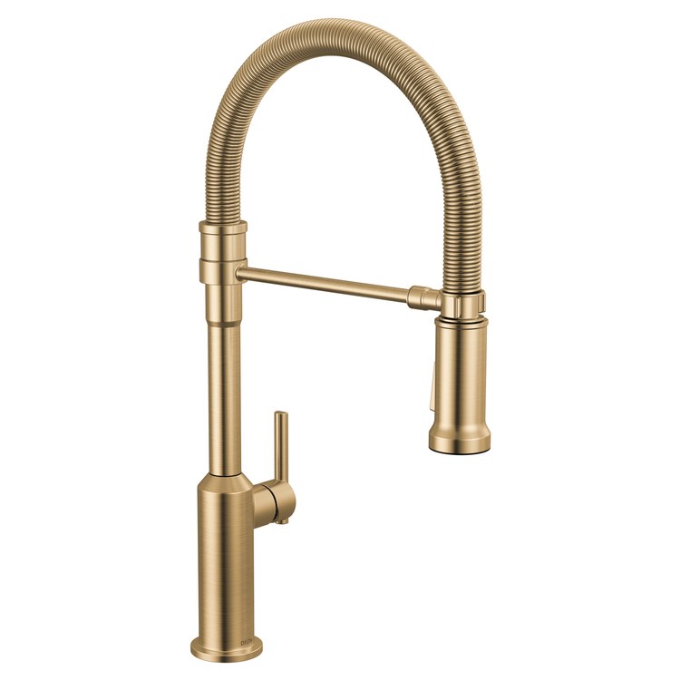 Kitchen Faucet Cordova 2 Function 1 Lever ADA Lumicoat Champagne Bronze Swivel 360 DEG Spring Spout 1/3 Hole Deck Mount MagnaTite/SpotLight 1.8 Gallons per Minute