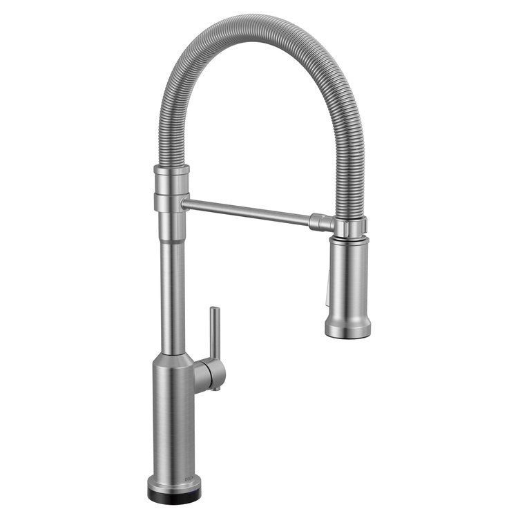 Kitchen Faucet Cordova Touchless 2 Function 1 Lever ADA Lumicoat Arctic Stainless Swivel 360 DEG Spring Spout 1/3 Hole Deck Mount MagnaTite/VoiceIQ/Touch2O/SpotLight 1.8 Gallons per Minute