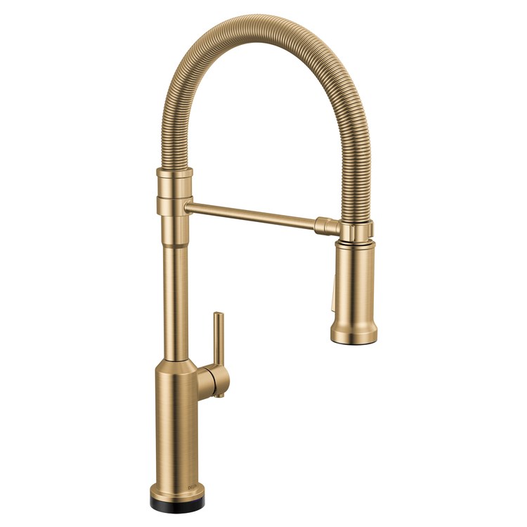 Kitchen Faucet Cordova Touchless 2 Function 1 Lever ADA Lumicoat Champagne Bronze Swivel 360 DEG Spring Spout 1/3 Hole Deck Mount MagnaTite/VoiceIQ/Touch2O/SpotLight 1.8 Gallons per Minute