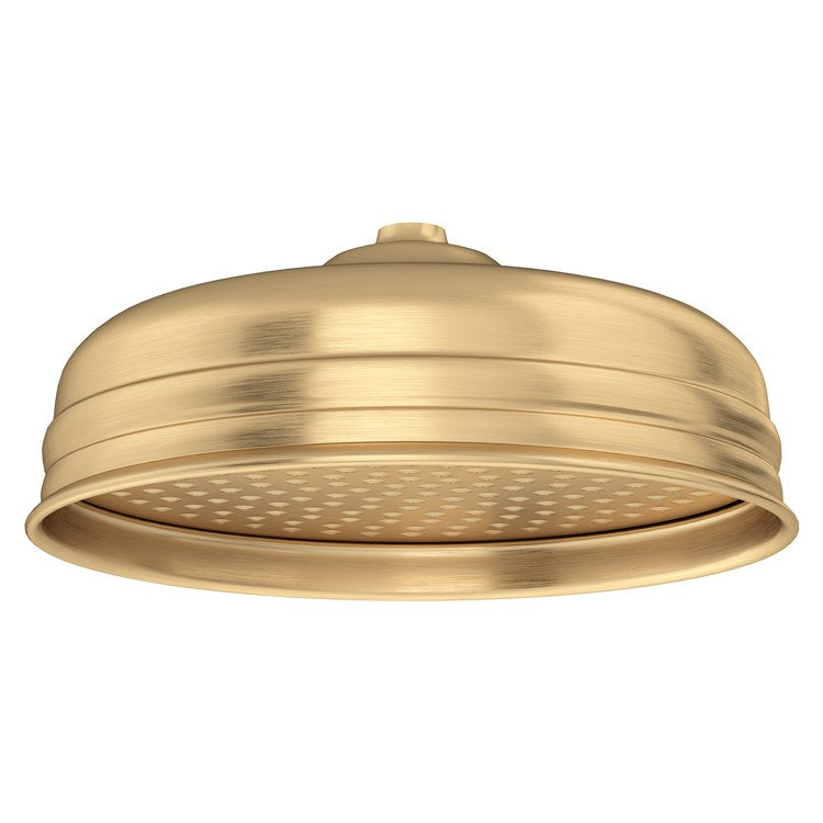 Showerhead 1 Functions Satin English Gold 12 Inch 1.75 Gallons per Minute Rain Round