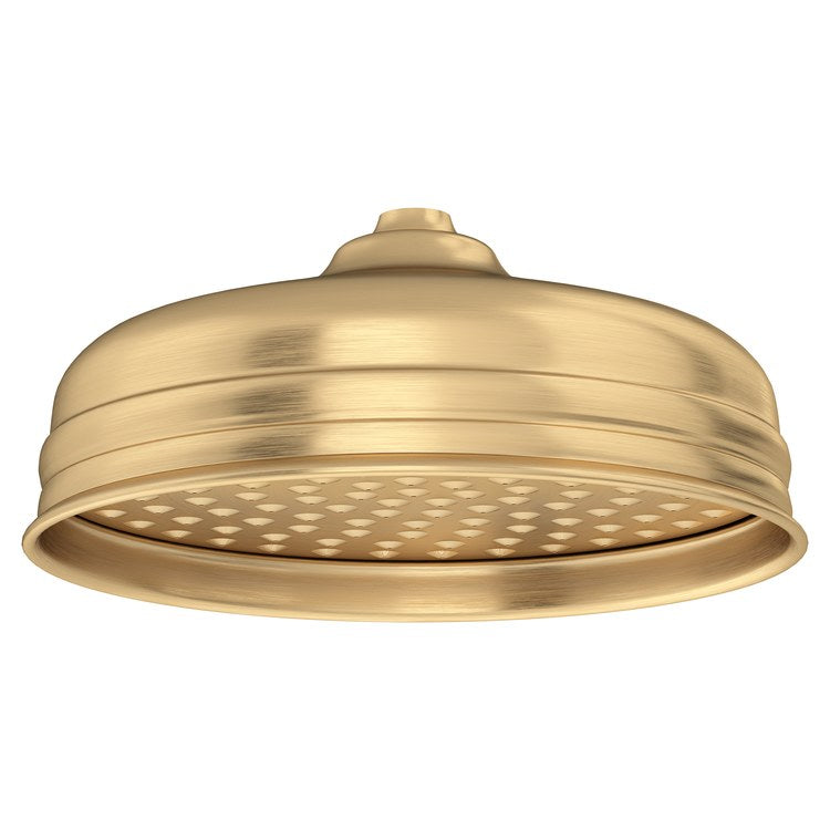 Showerhead 1 Functions Satin English Gold 8 Inch 1.75 Gallons per Minute Rain Round