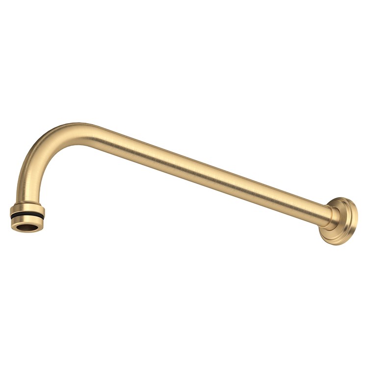 Shower Arm Satin English Gold 15 Inch Brass Wall Mount