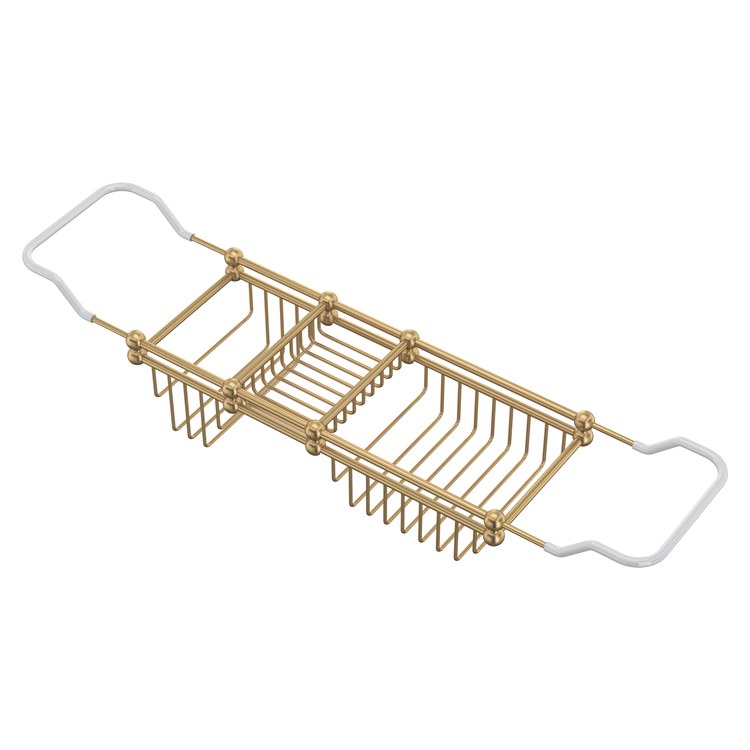 Bath Rack Edwardian Adjustable Satin English Gold Brass 28 to 32 Inch