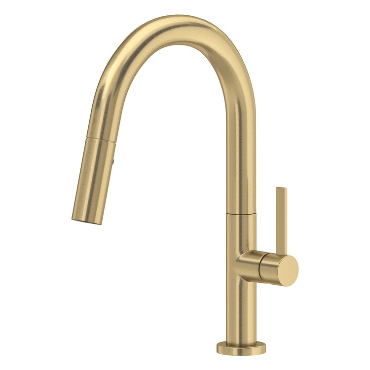 Bar Faucet Lux Prep 1 Lever Antique Gold Pull Down 2 Function High Arc Rigid 1.8 Gallons per Minute - Image 1