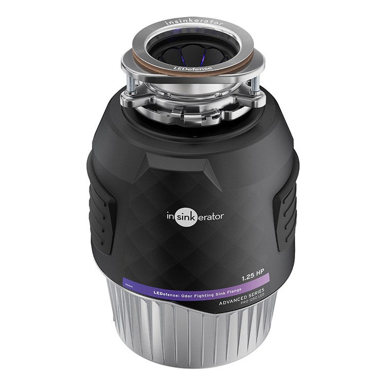 Garbage Disposal Advanced Series 1.25 Horsepower 12 Year Pro 1250 with LED Flange and Cord 1725 Revolutions per Minute 28.5 Ounce 120 Volt
