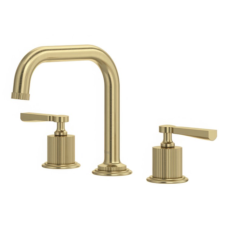 Lavatory Faucet Apadana Widespread 2 Lever ADA cUPC/WaterSense Antique Gold 1.2 Gallons per Minute Deck Fixed Push Drain 3 Hole