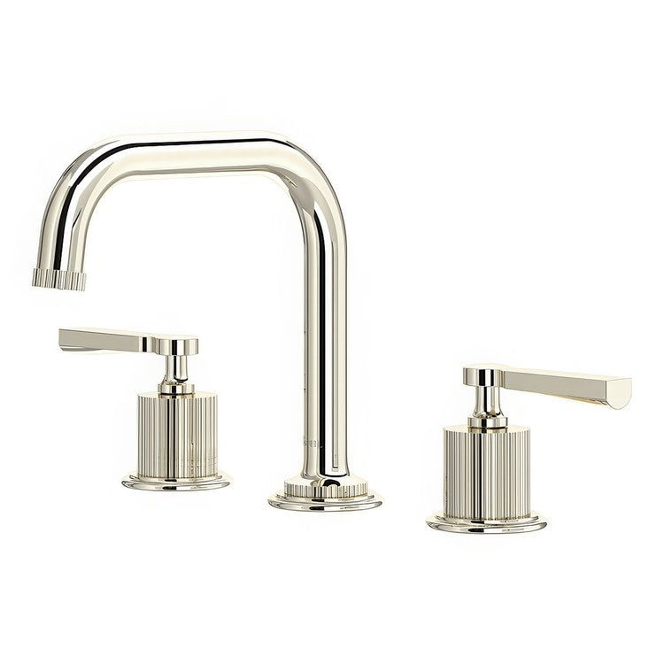 Lavatory Faucet Apadana Widespread 2 Lever ADA cUPC/WaterSense Polished Nickel 1.2 Gallons per Minute Deck Fixed Push Drain 3 Hole