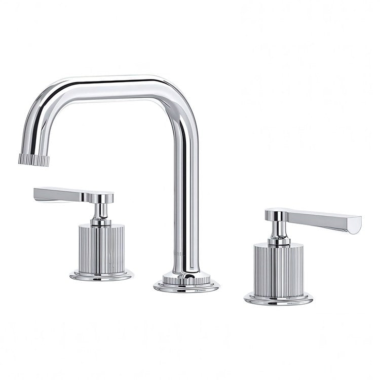 Lavatory Faucet Apadana Widespread 2 Lever ADA cUPC/WaterSense Polished Chrome 1.2 Gallons per Minute Deck Fixed Push Drain 3 Hole