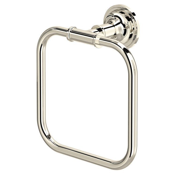 Towel Ring San Giovanni Square Polished Nickel Brass