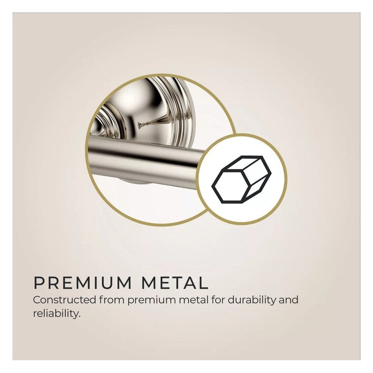 Toilet Paper Holder Tisbury Swivel Polished Nickel Metal 7 Inch 3-3/32 Inch Wall Concealed - Image 3